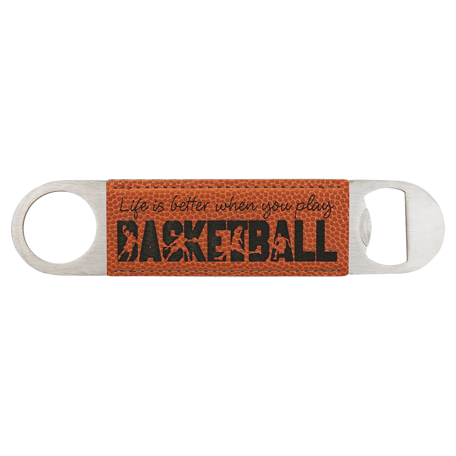 Basketball Leatherette Bottle Opener