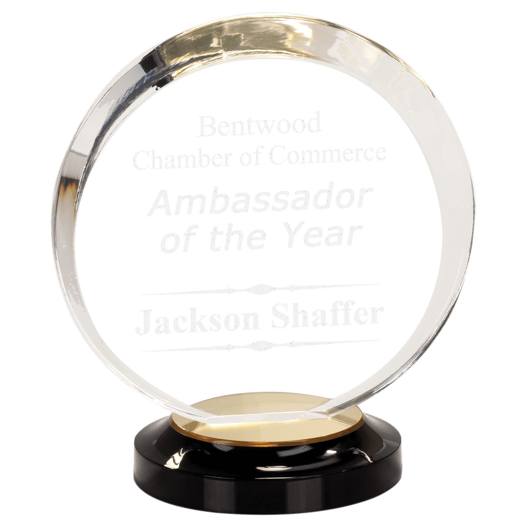 8" Gold Round Halo Acrylic with Base