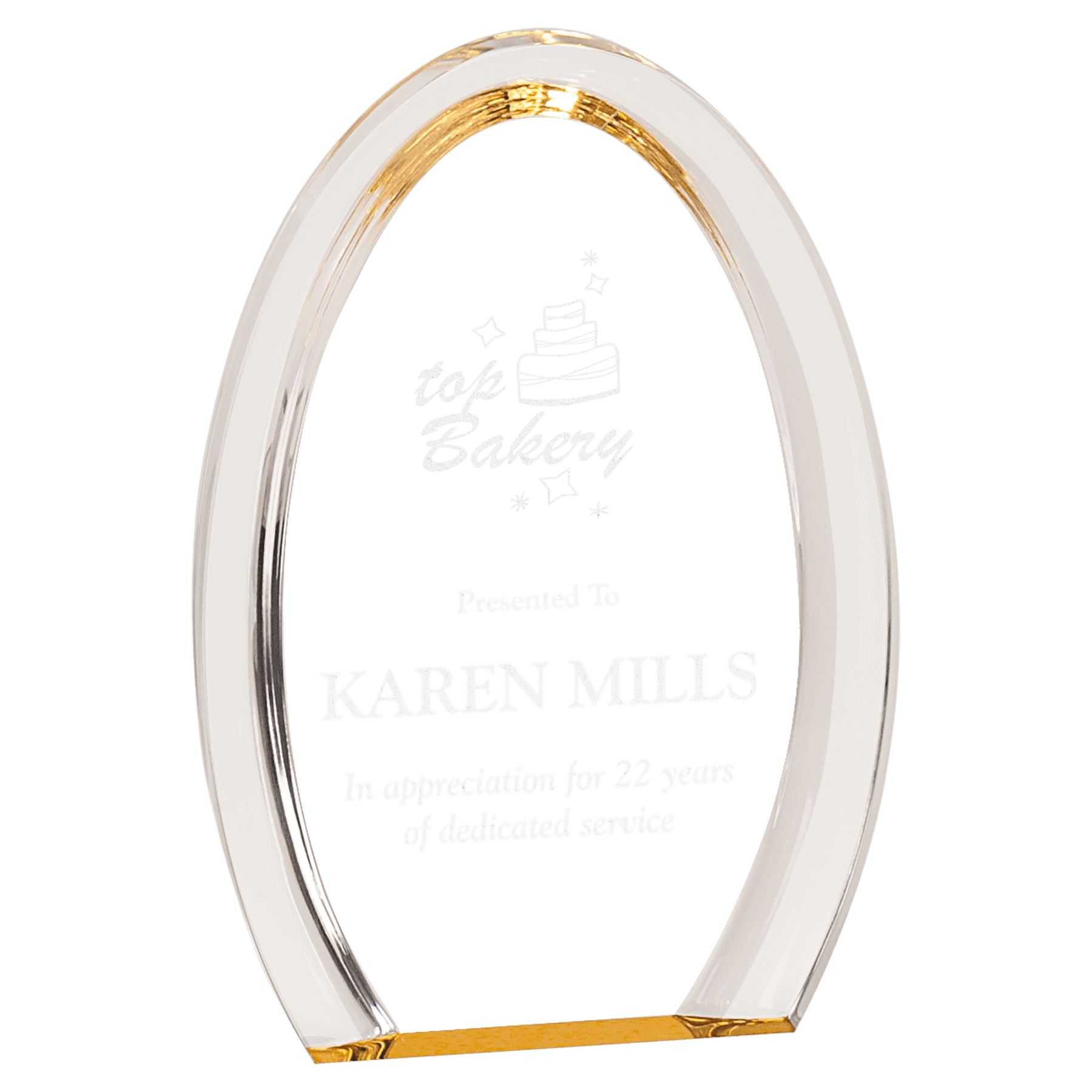 7" Gold Oval Halo Acrylic