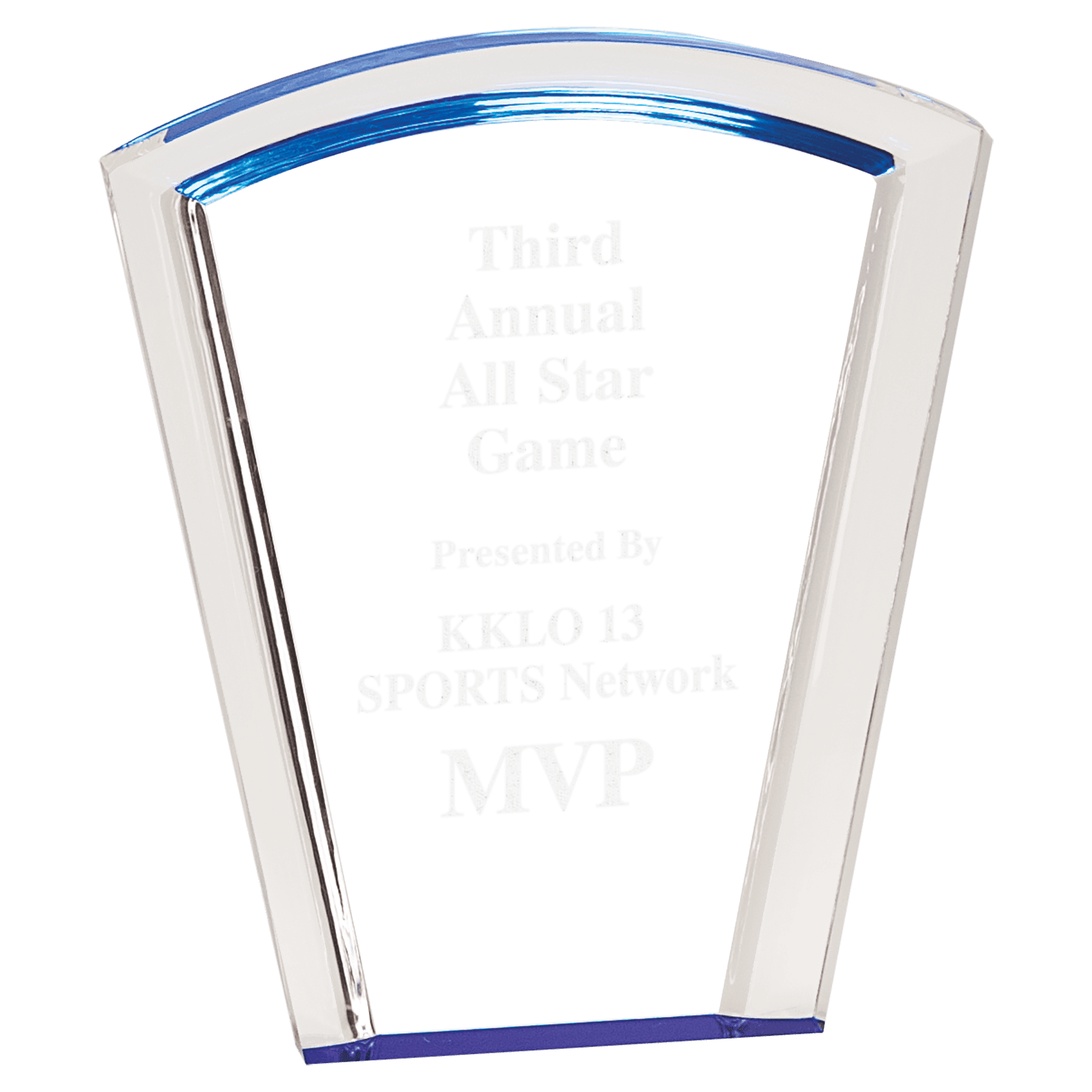 7" Blue Fan Halo Acrylic