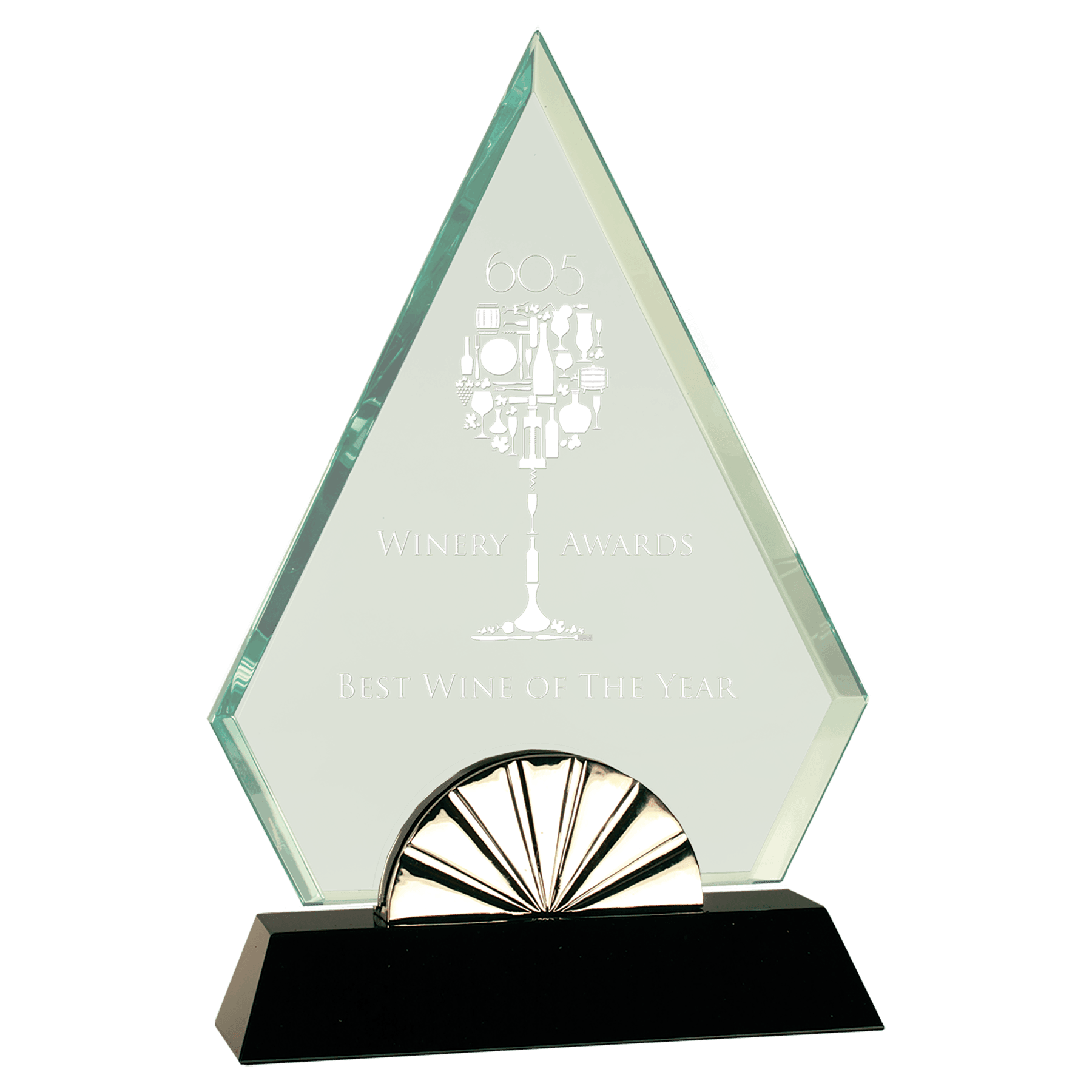 Small Diamond Horizon Glass with Black Base