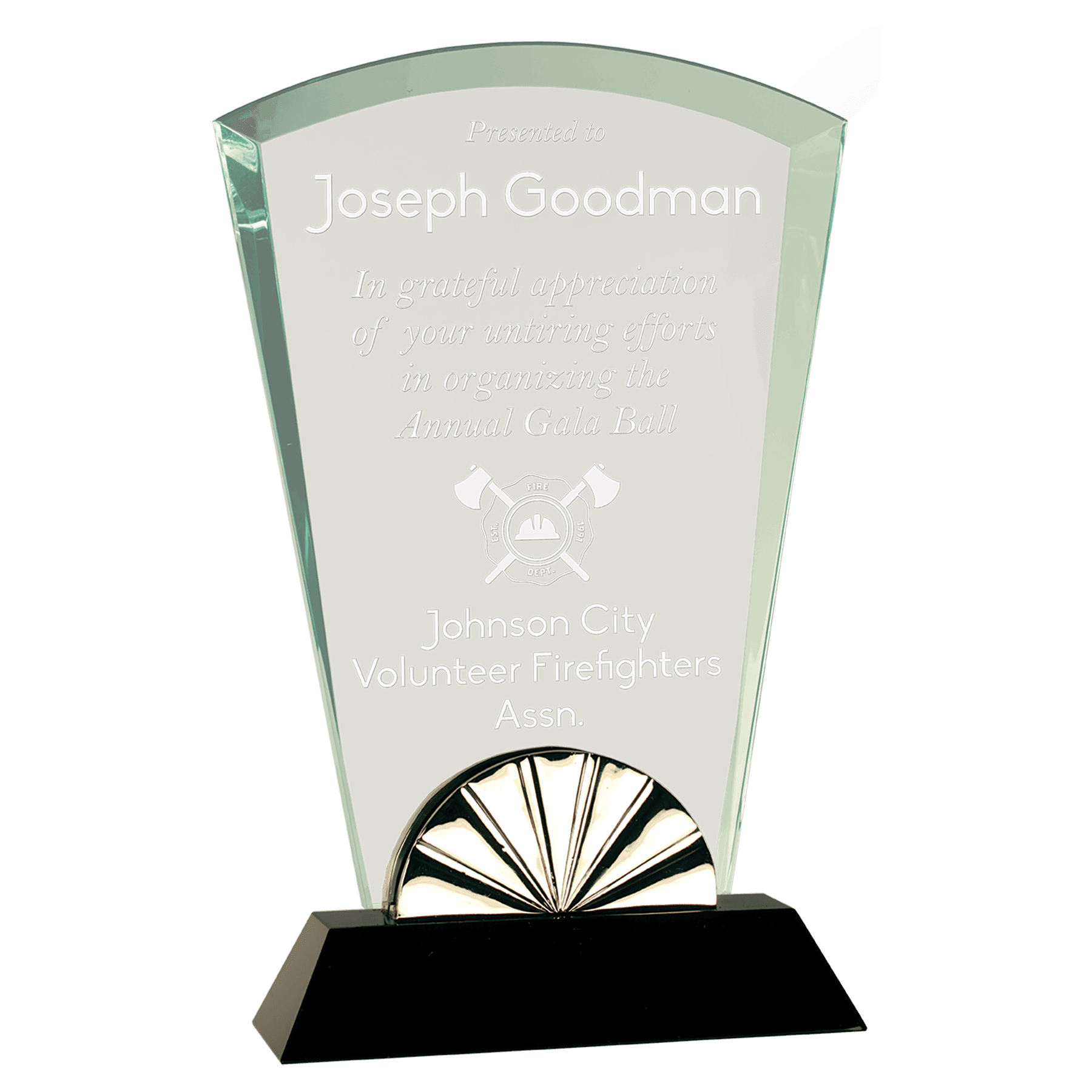 Small Fan Horizon Glass with Black Base