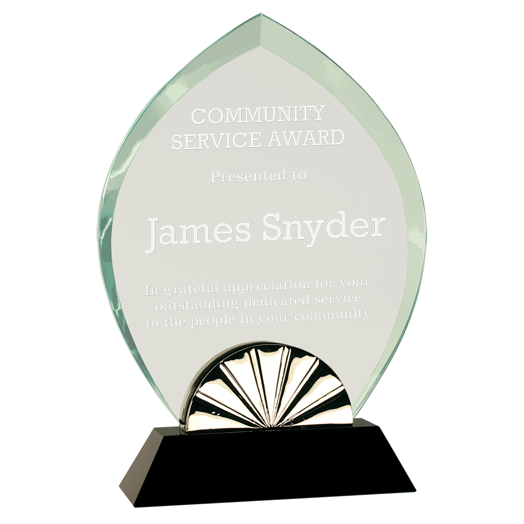 Small Oval Horizon Glass with Black Base