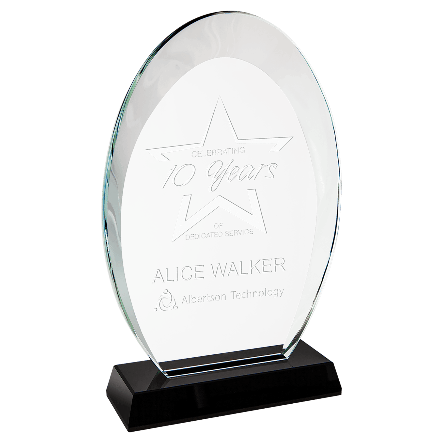 Small Oval Halo Glass with Black Base