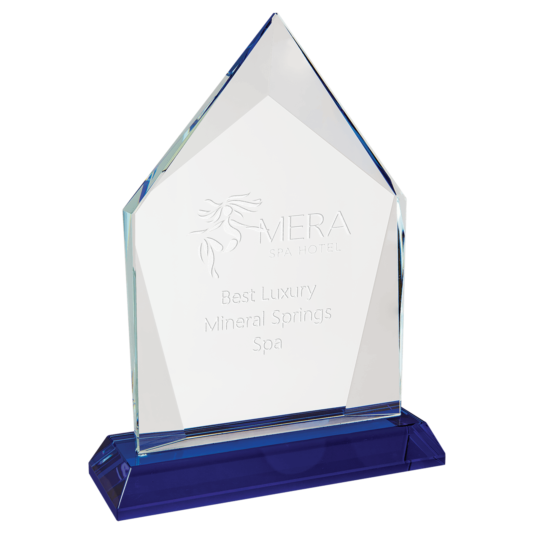 Small Diamond Halo Glass with Blue Base