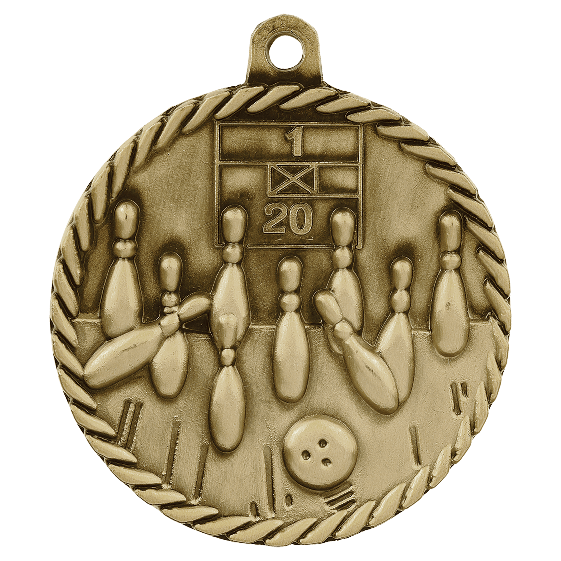 Bowling High Relief Medal-Gold