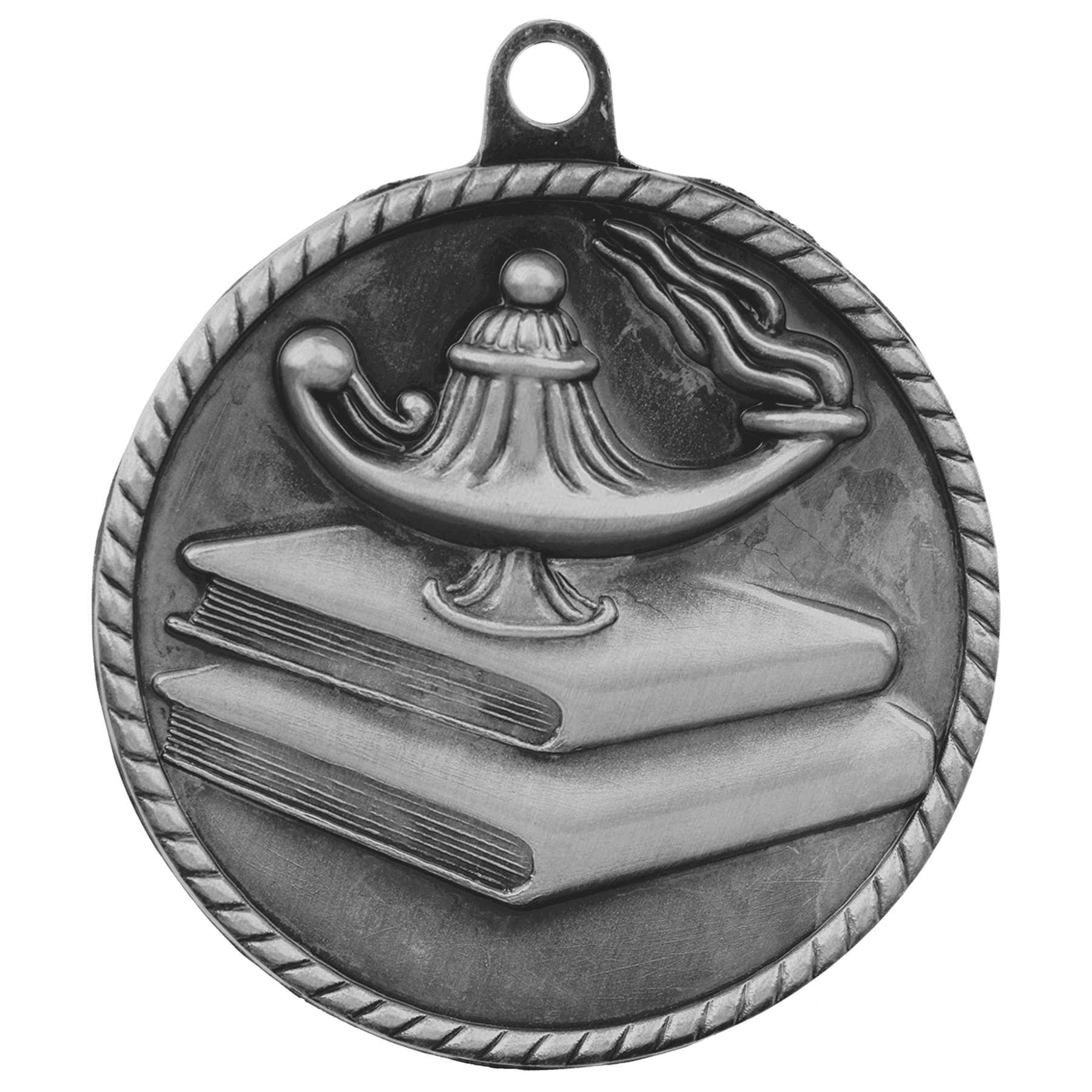 Lamp of Knowledge High Relief Medal-Silver