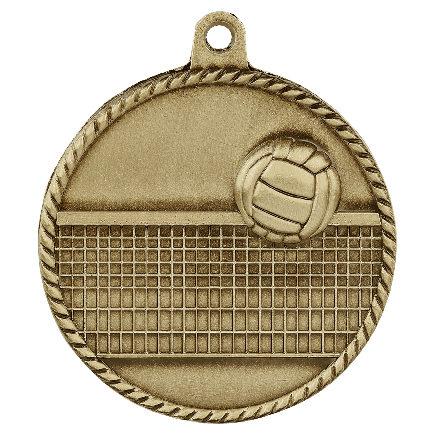 Volleyball High Relief Medal-Gold