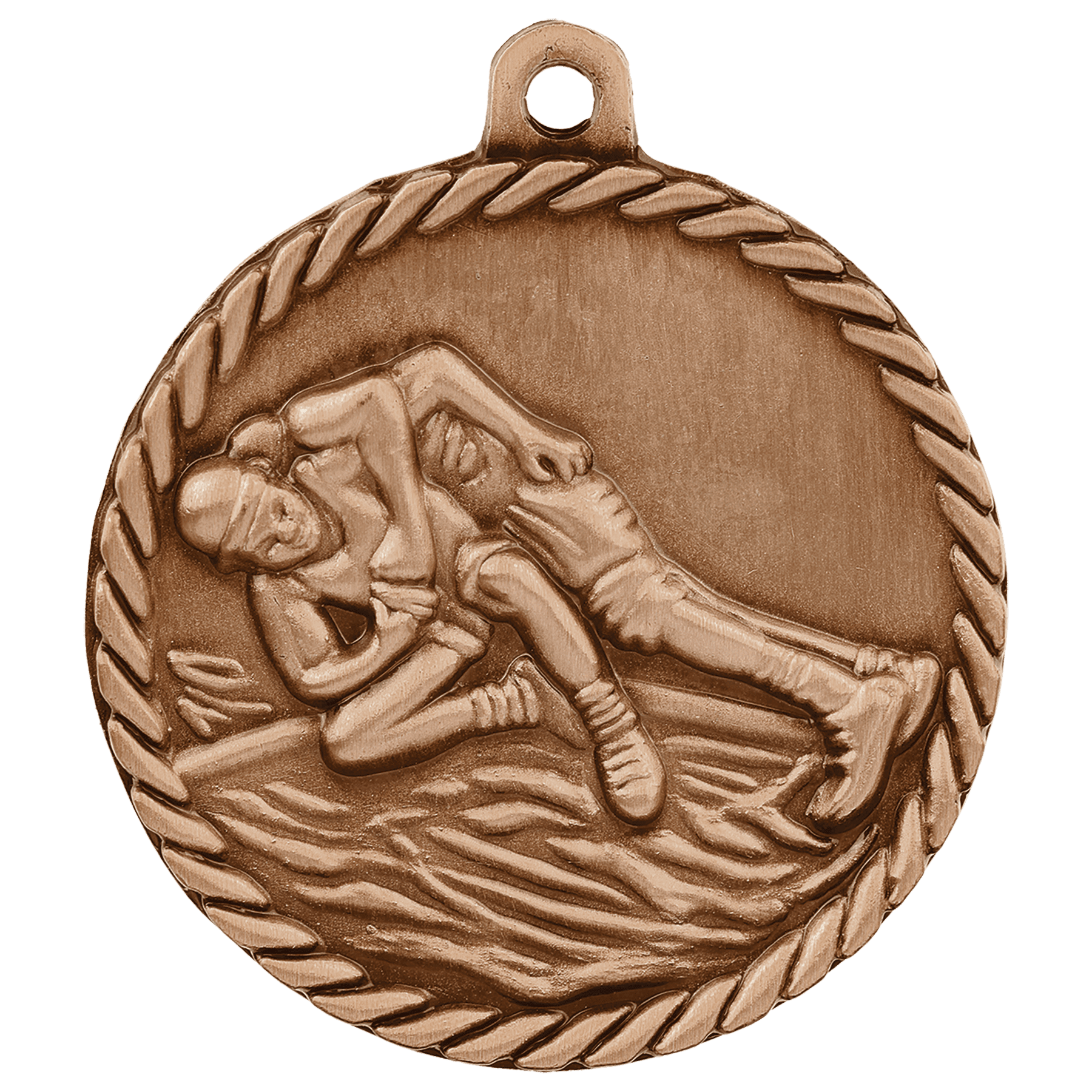 Wrestling High Relief Medal-Bronze
