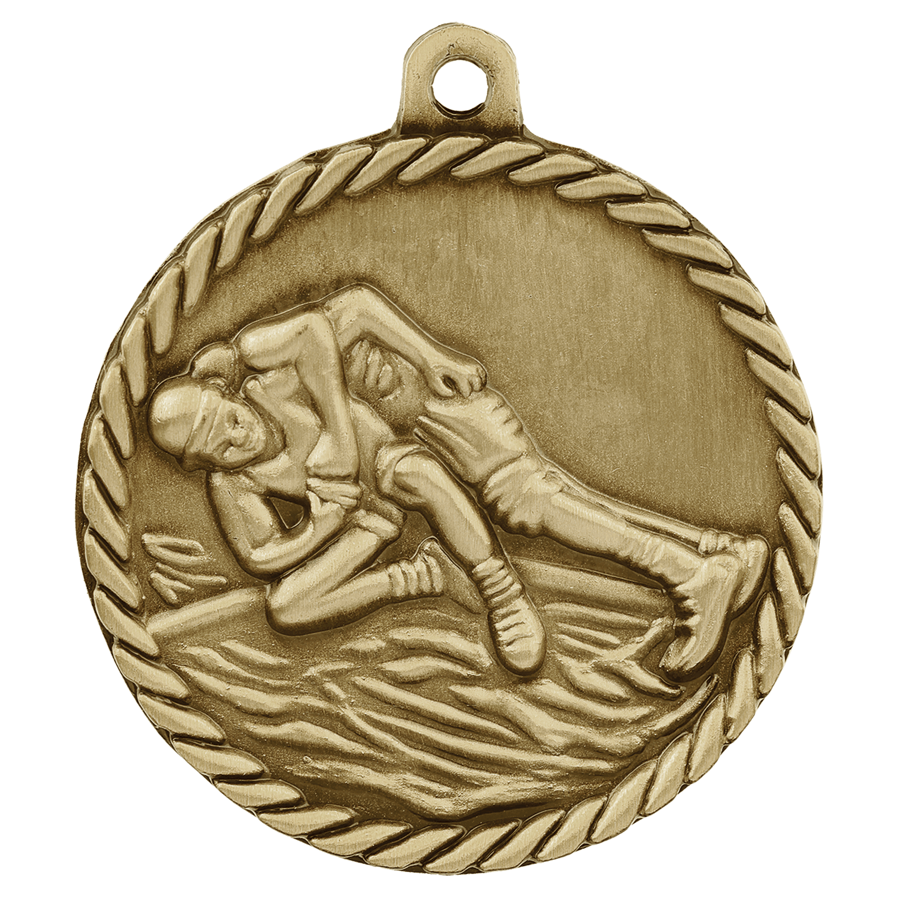 Wrestling High Relief Medal-Gold