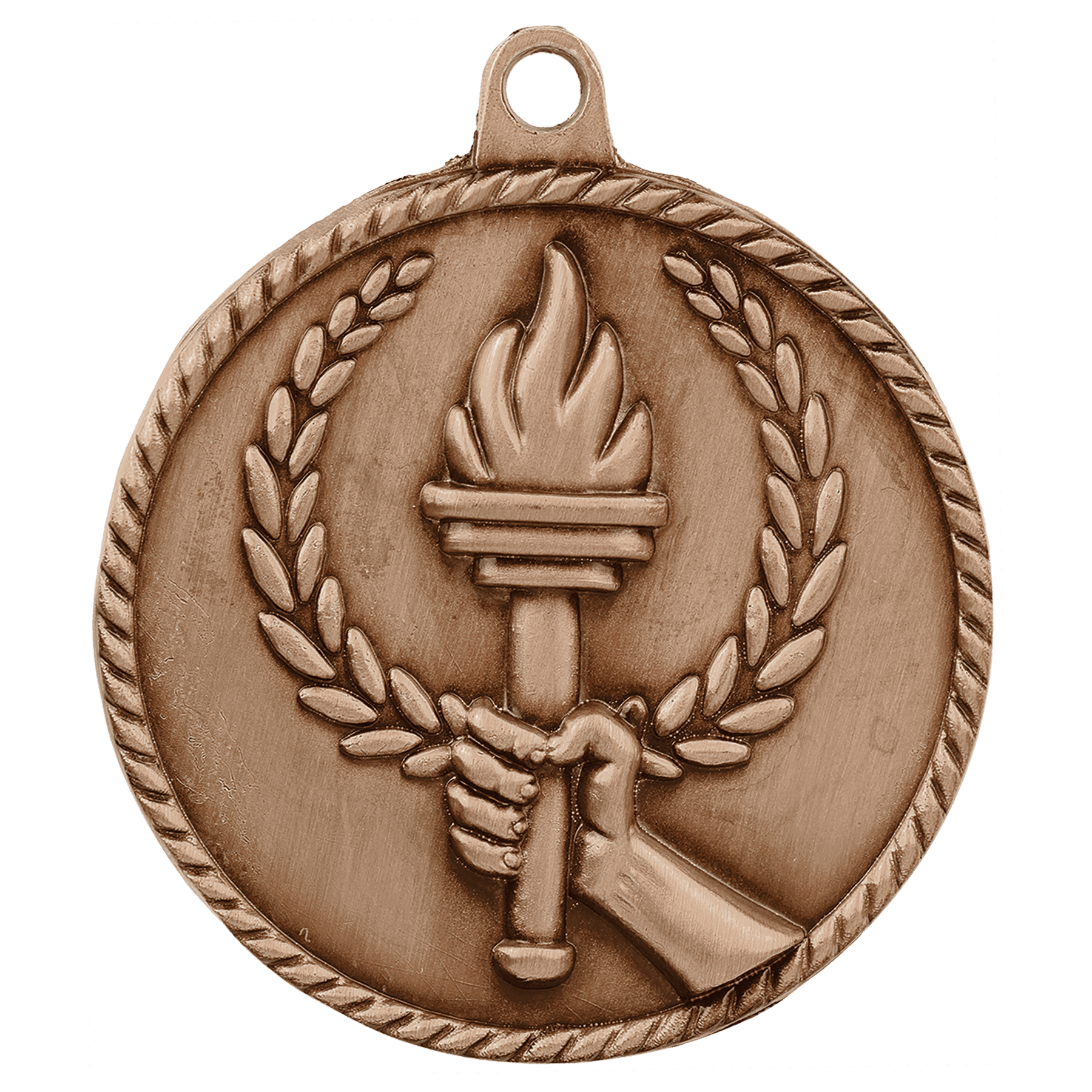 Torch High Relief Medal-Bronze