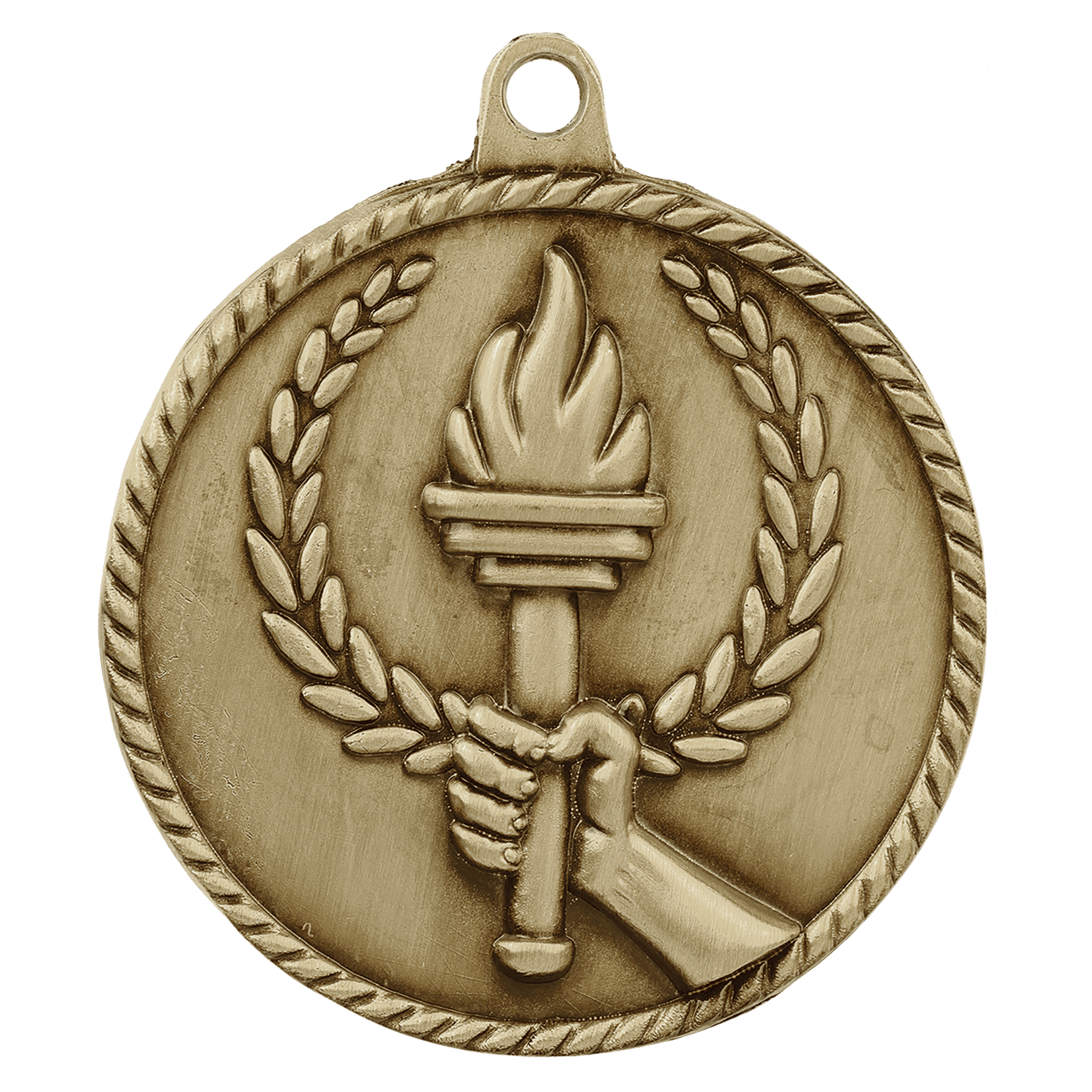 Torch High Relief Medal-Gold