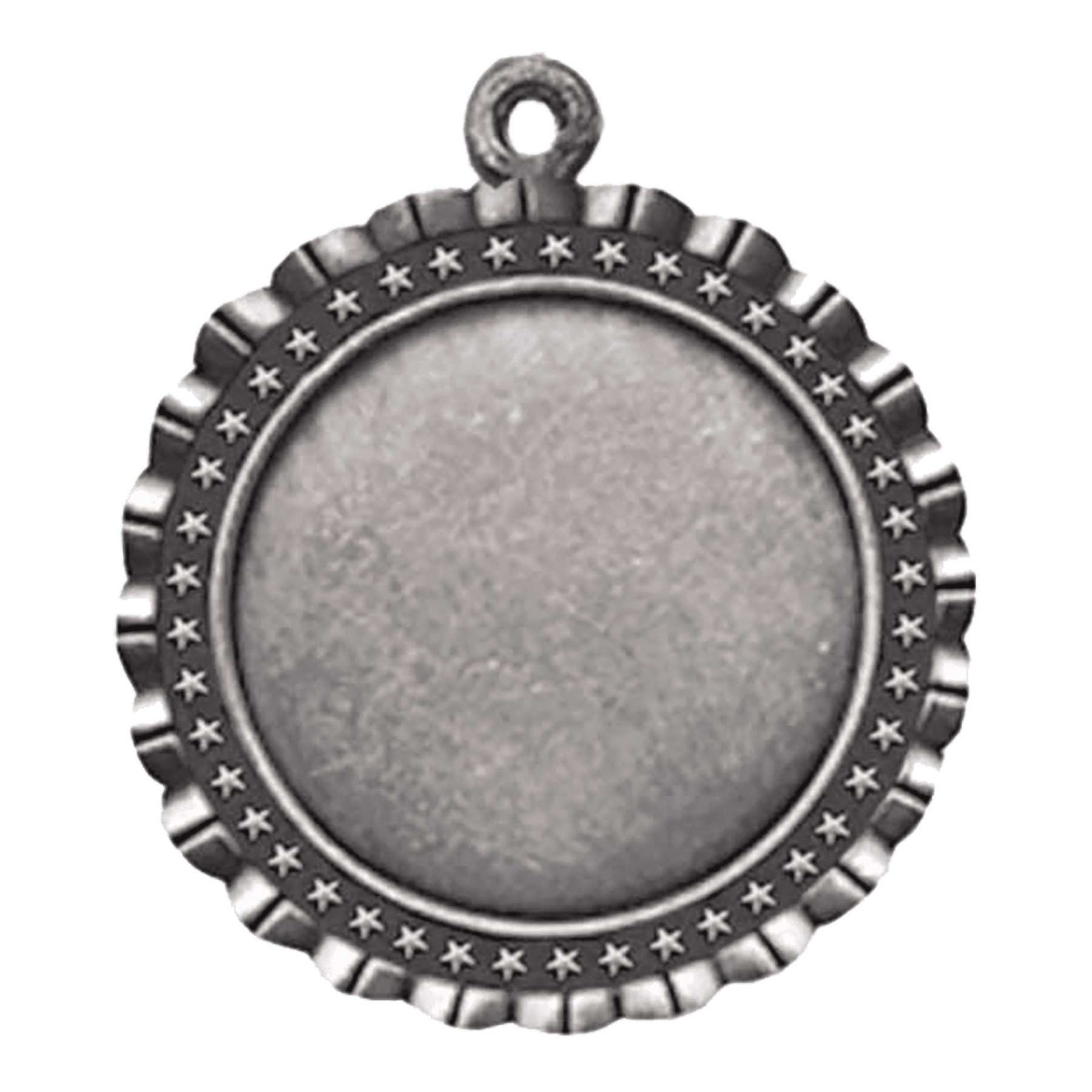 Star 2" Insert Holder Medal-Antique Silver (Insert Not Included)