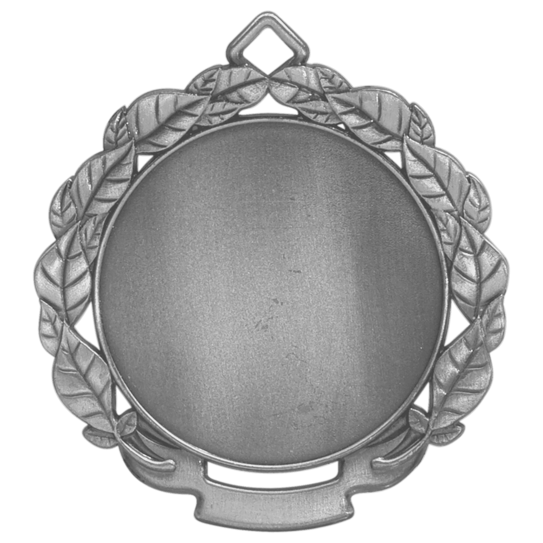 Leaf 2" Insert Holder Medal-Antique Silver (Insert Not Incuded)