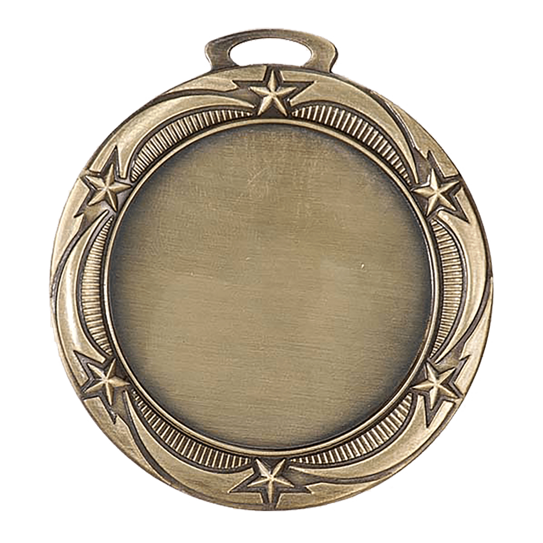 Star 2" Insert Holder Medal-Antique Gold (Insert Not Included)