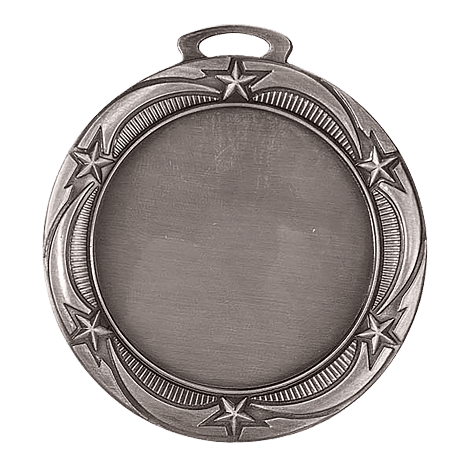 Star 2" Insert Holder Medal-Antique Silver (Insert Not Included)