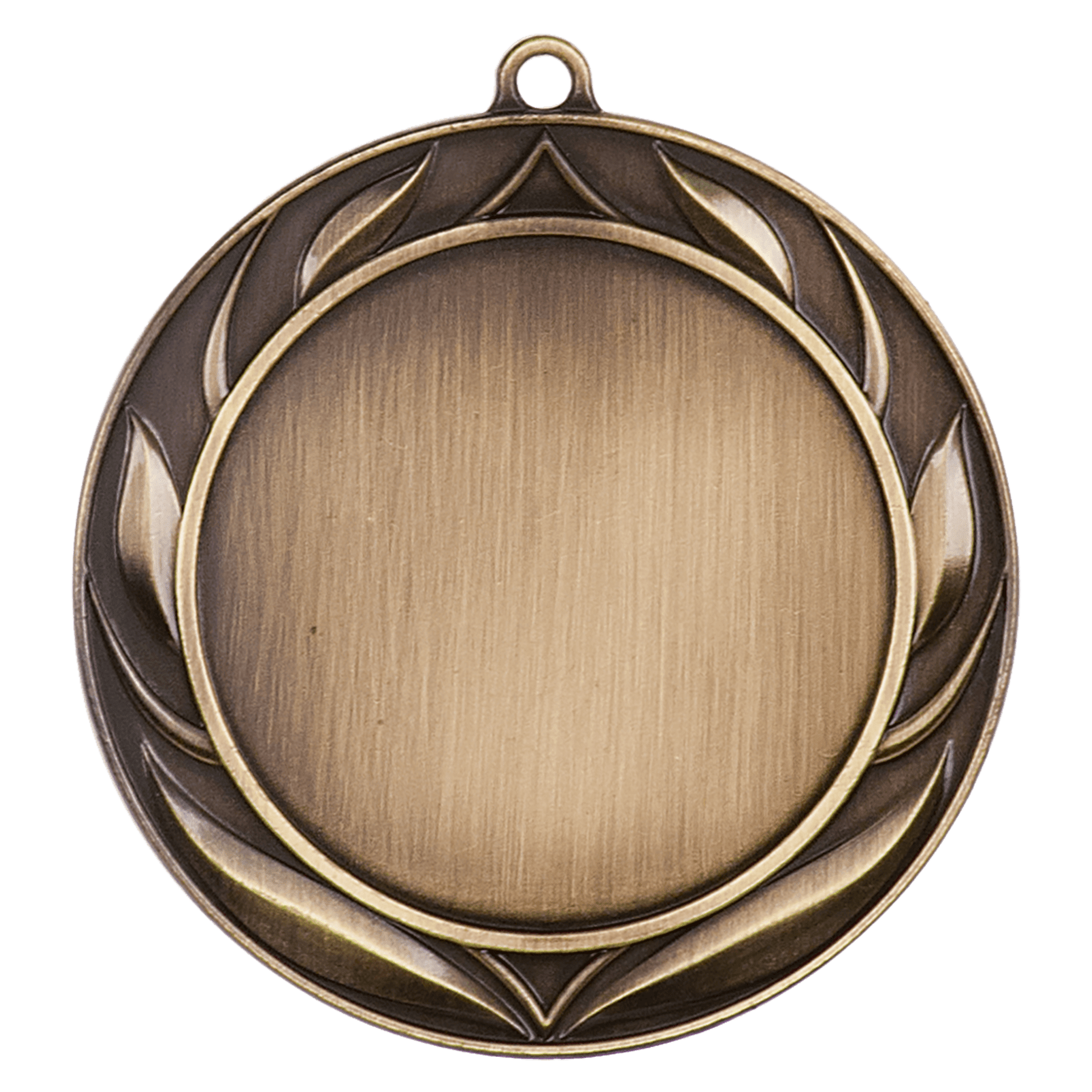 Wreath 2" Insert Holder Medal-Antique Gold (Insert Not Included)