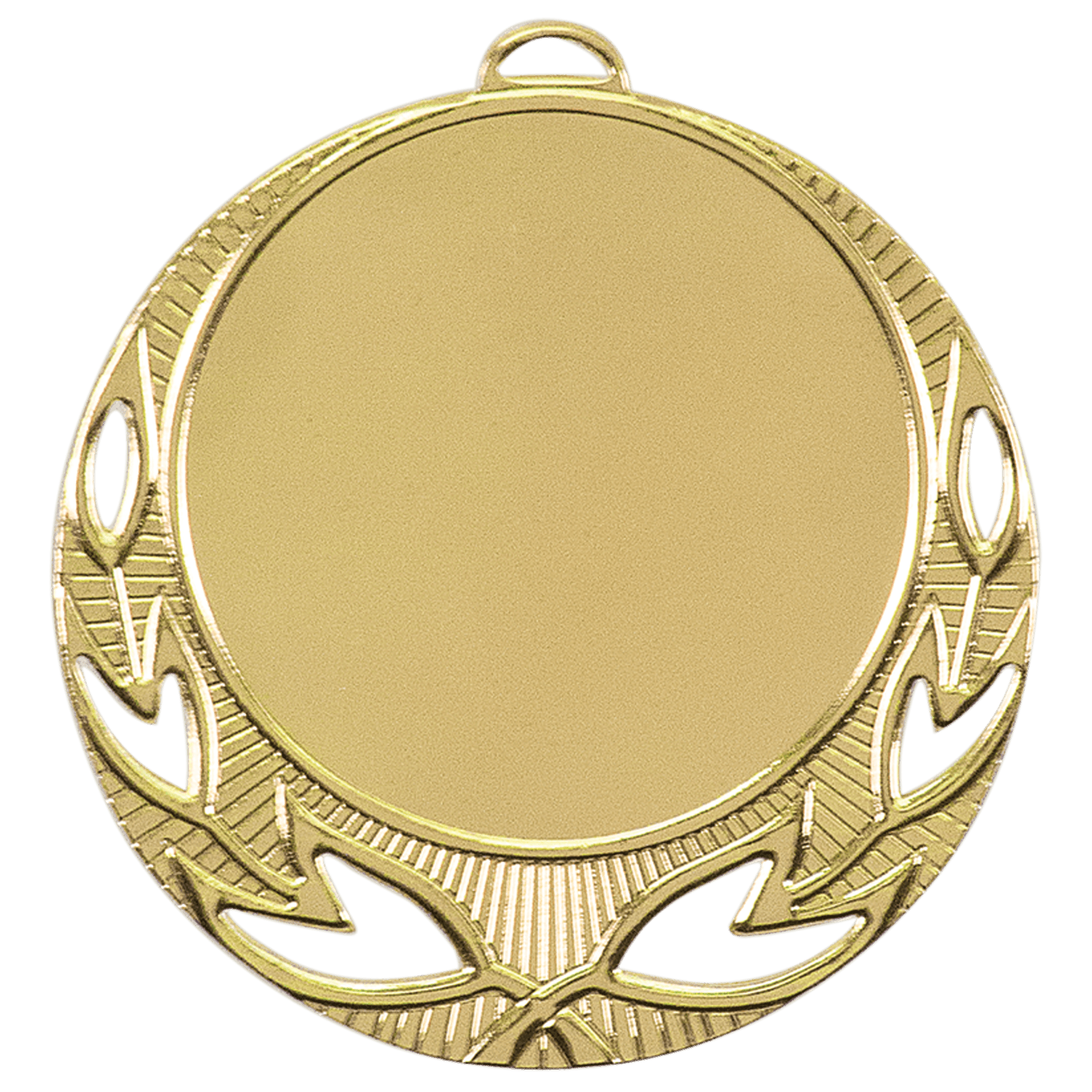 Open Wreath 2" Insert Holder Medal-Bright Gold (Insert Not Included)