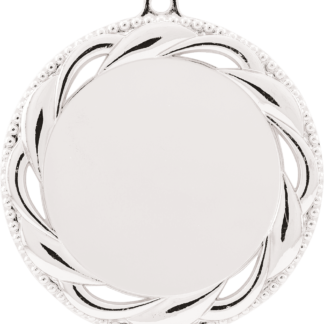 Rosette 2" Insert Holder Medal-Bright Silver (Insert Not Included)