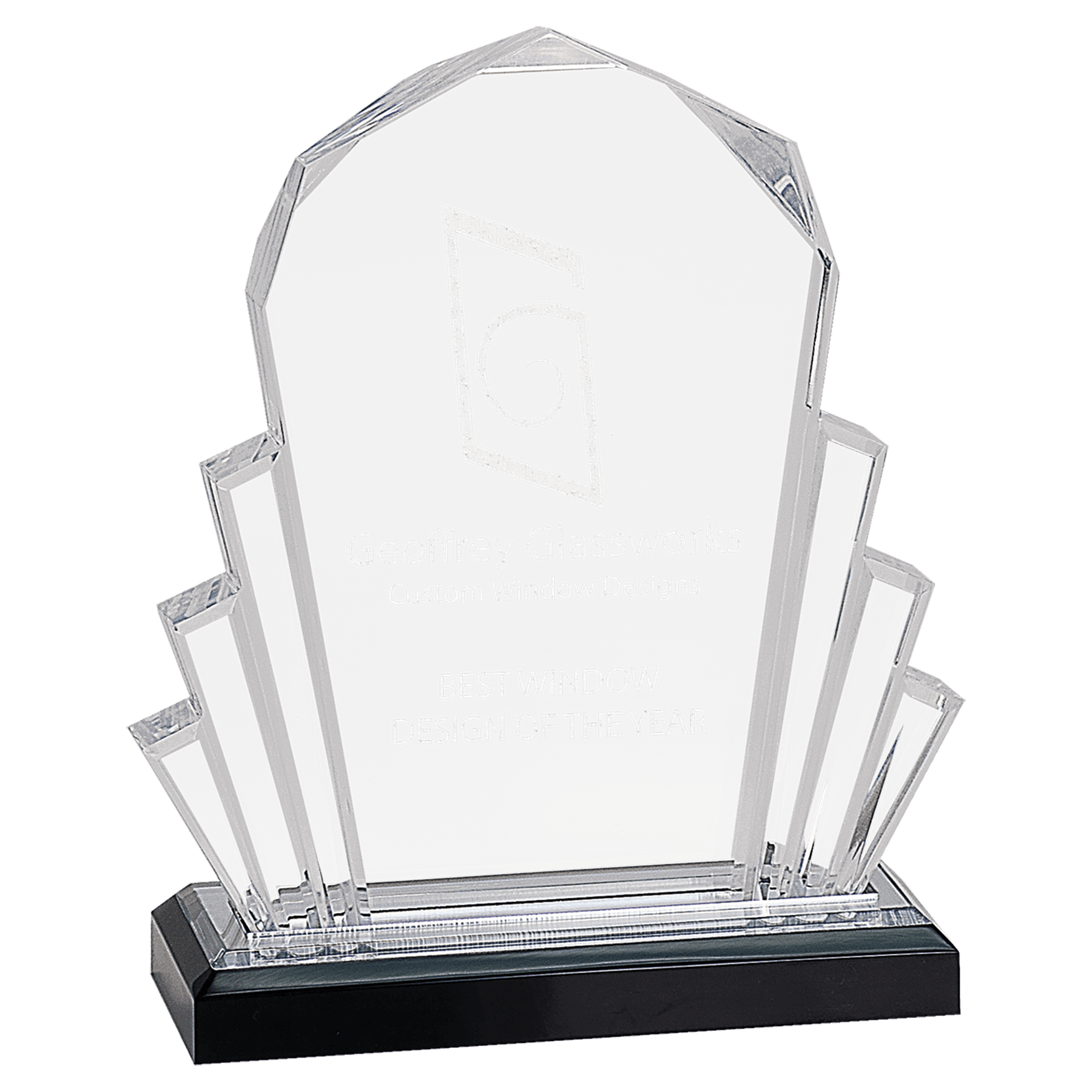 8" Silver Faceted Impress Acrylic with Base