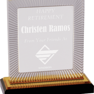 Gold Carved Rectangle Impress Acrylic