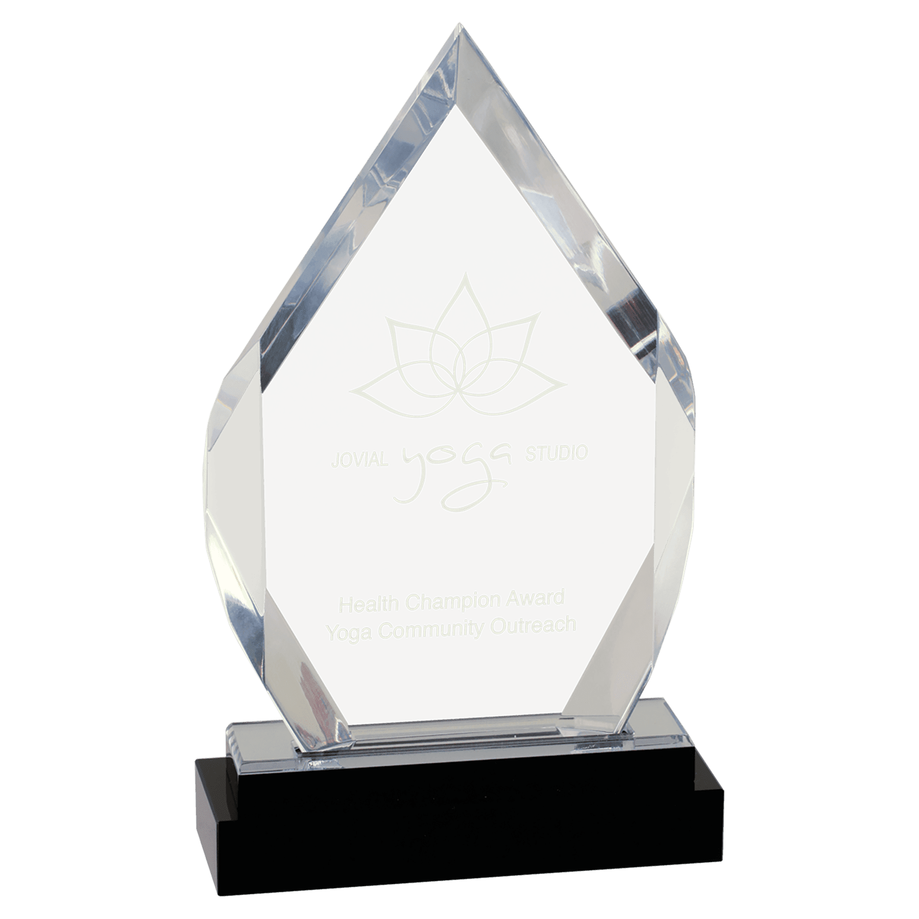 8" Silver Fusion Diamond Impress Acrylic w/ Black Crystal Base