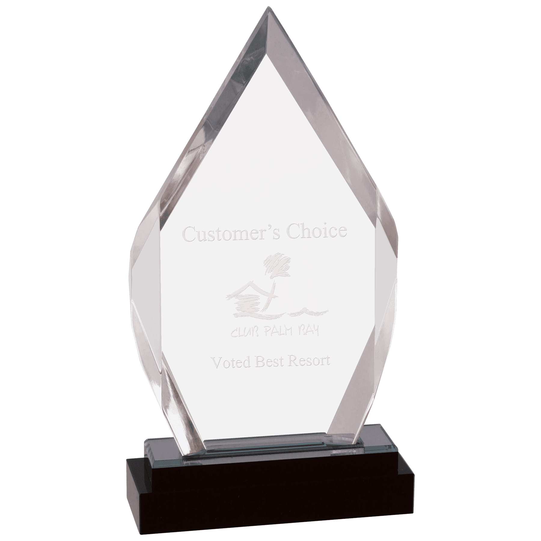 9" Silver Fusion Diamond Impress Acrylic w/ Black Crystal Base