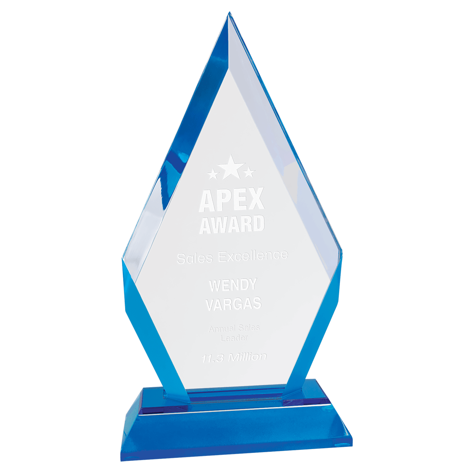 Blue Frosted Base Diamond Impress Acrylic