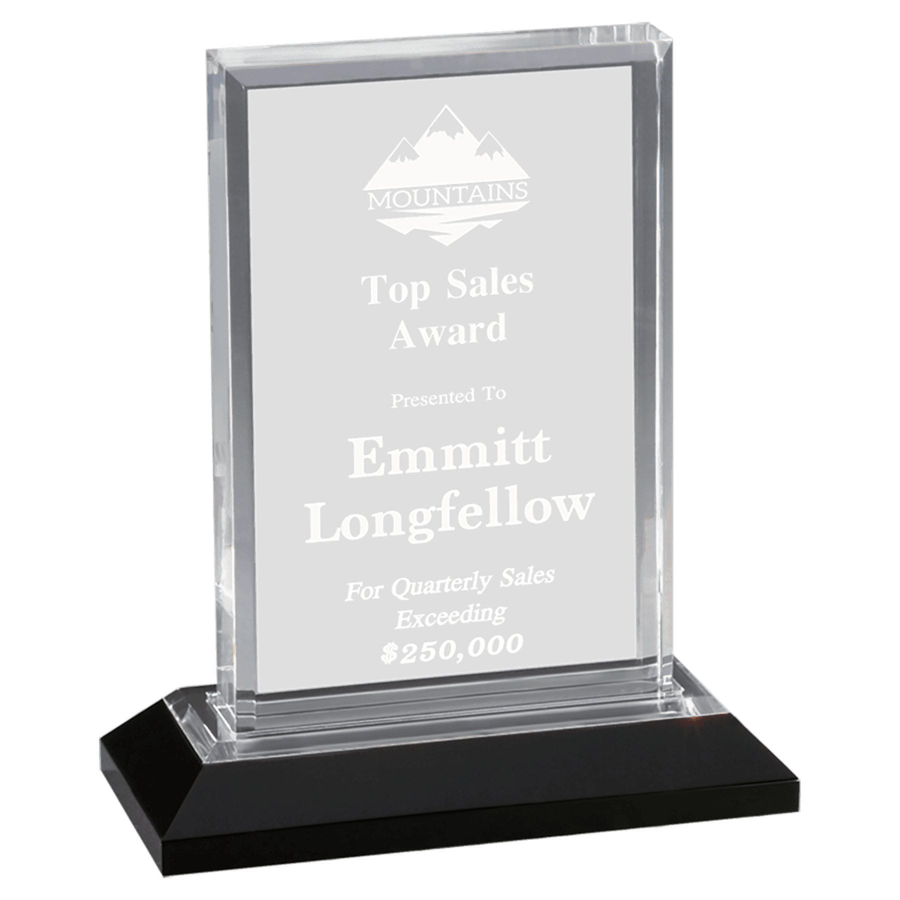 7" Silver Beveled Impress Acrylic with Base