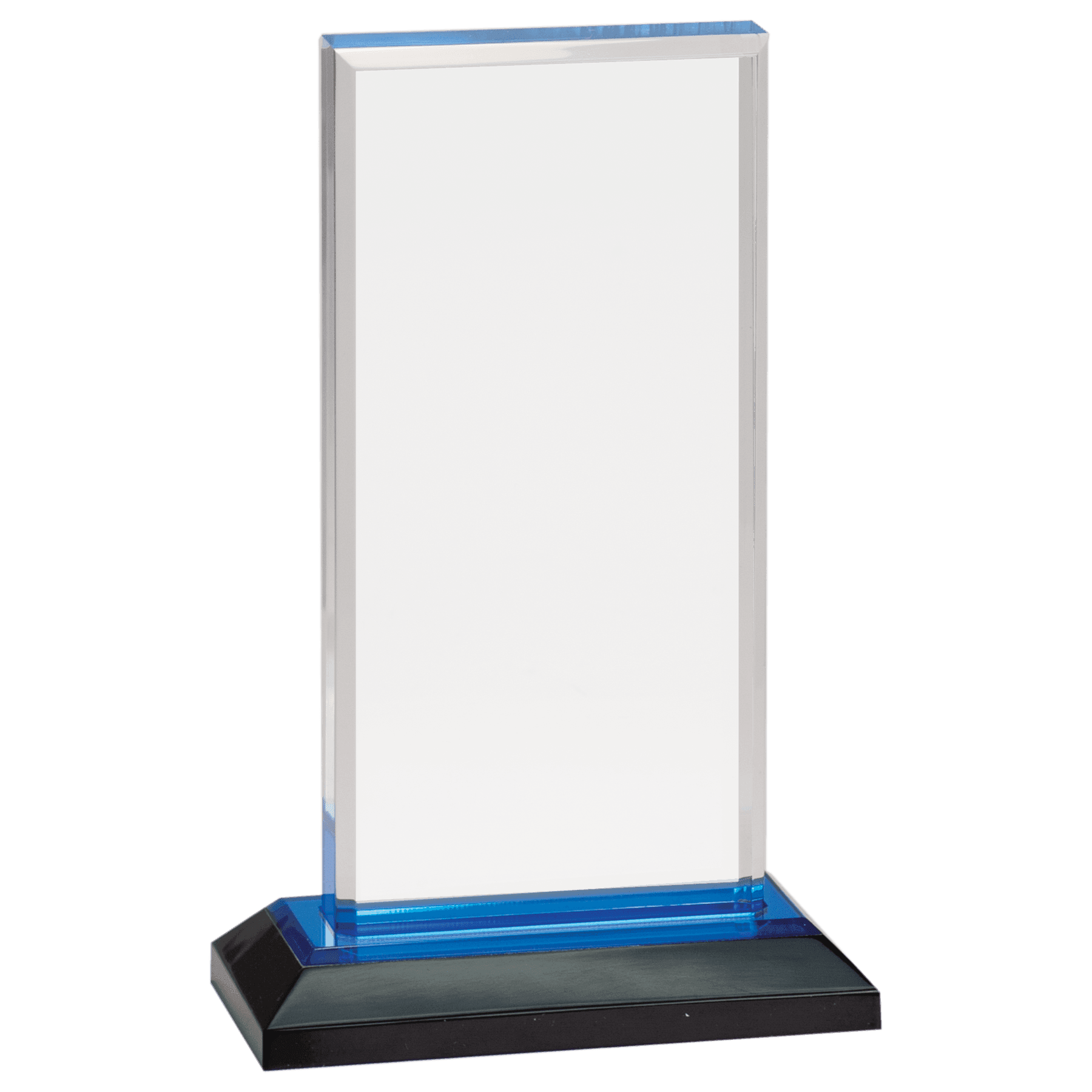 8" Blue Beveled Impress Acrylic with Base