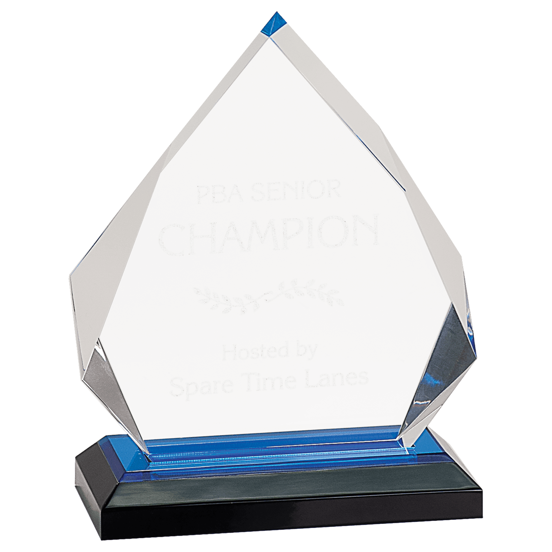 6 3/4" Blue Diamond Impress Acrylic with Base