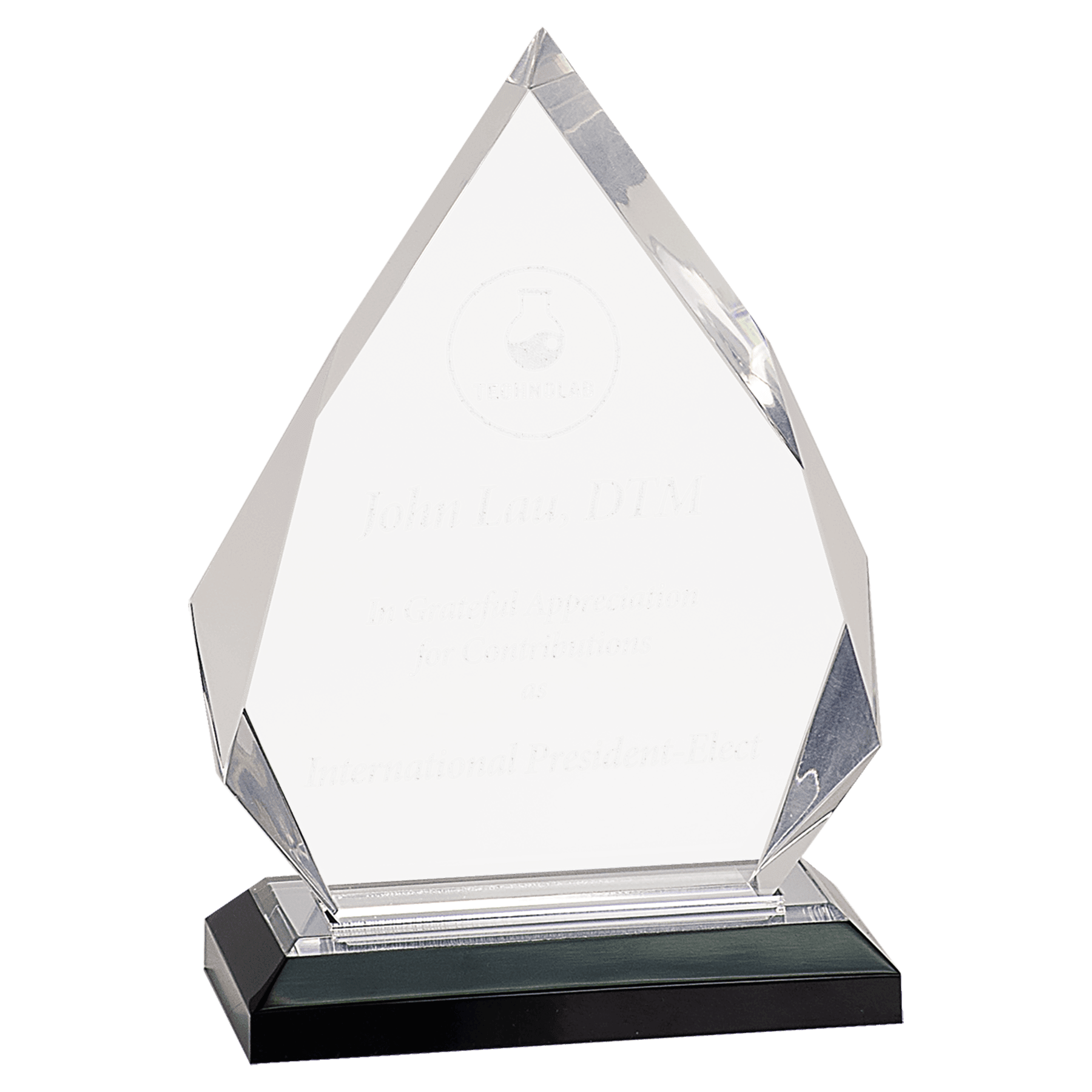 7 3/4" Silver Diamond Impress Acrylic with Base