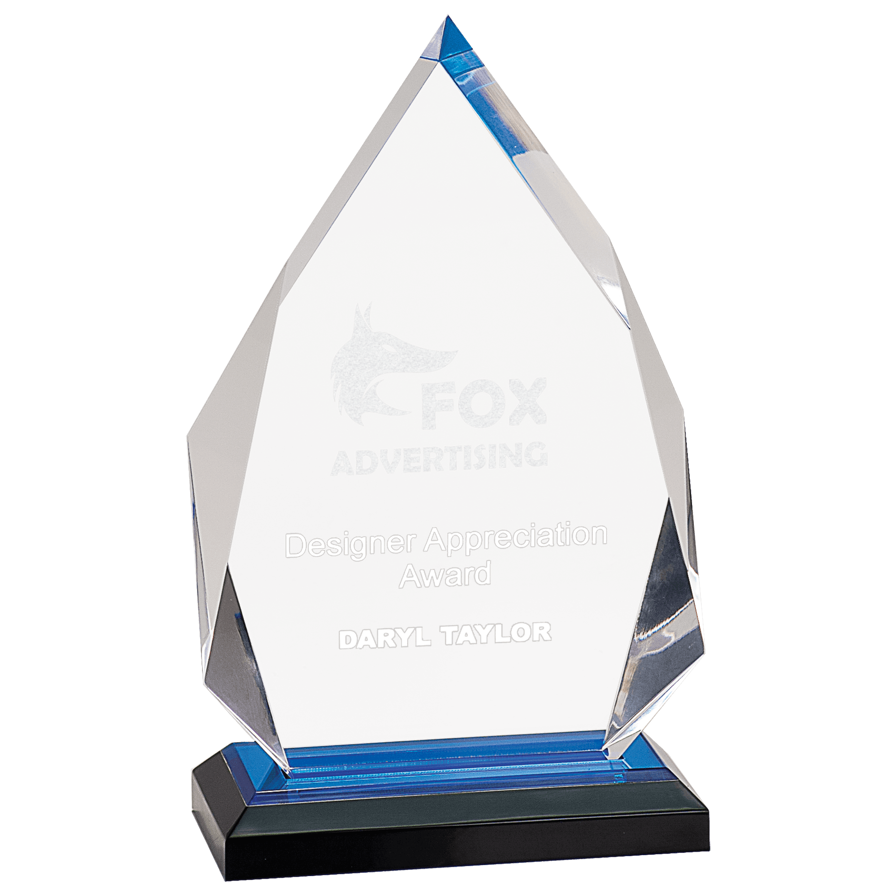 8 3/4" Blue Diamond Impress Acrylic with Base