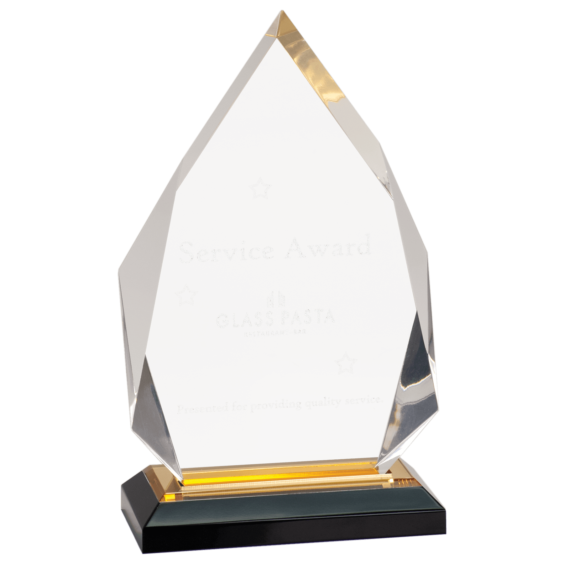 8 3/4" Gold Diamond Impress Acrylic with Base