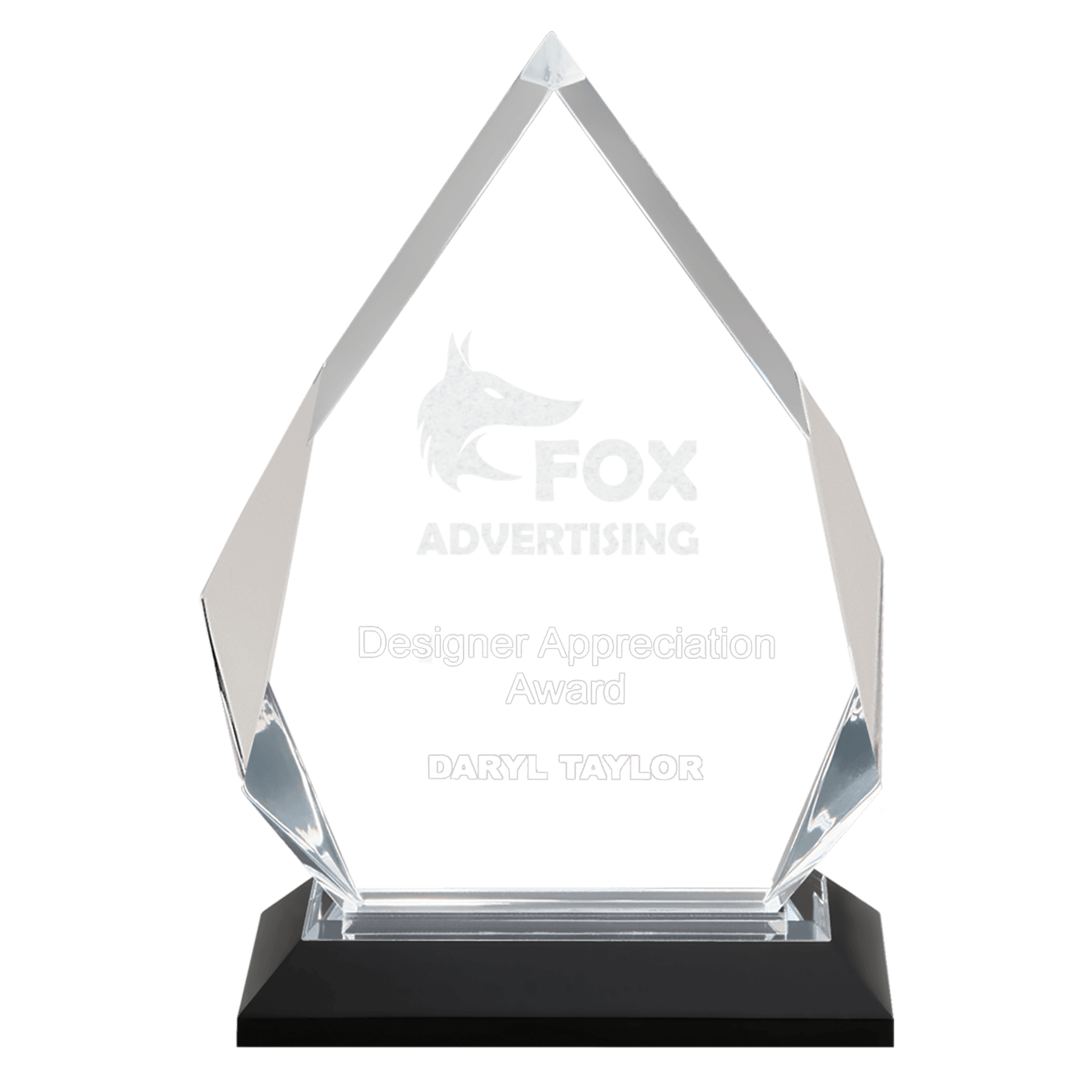 8 3/4" Silver Diamond Impress Acrylic with Base