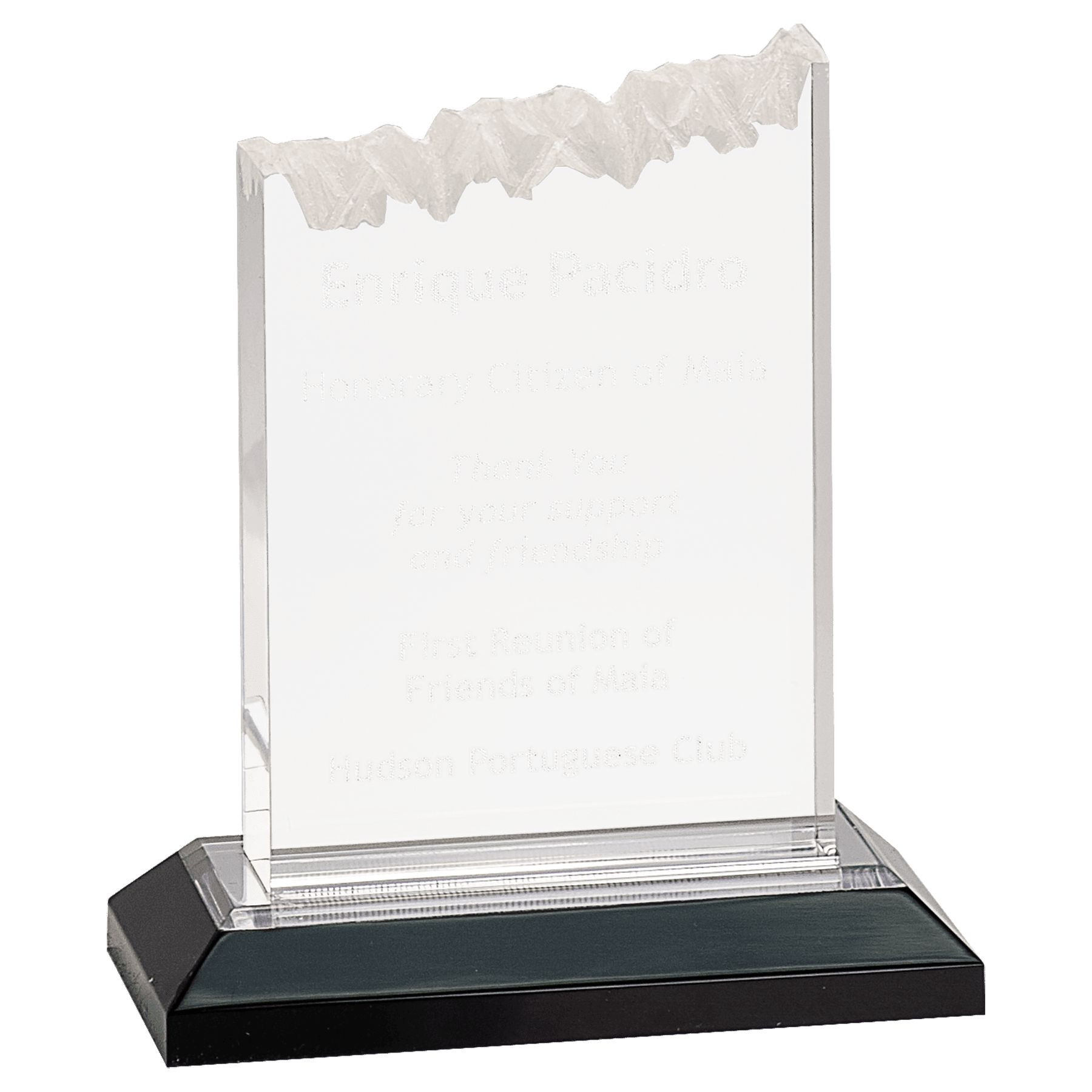 6" Silver Frosted Impress Acrylic with Base