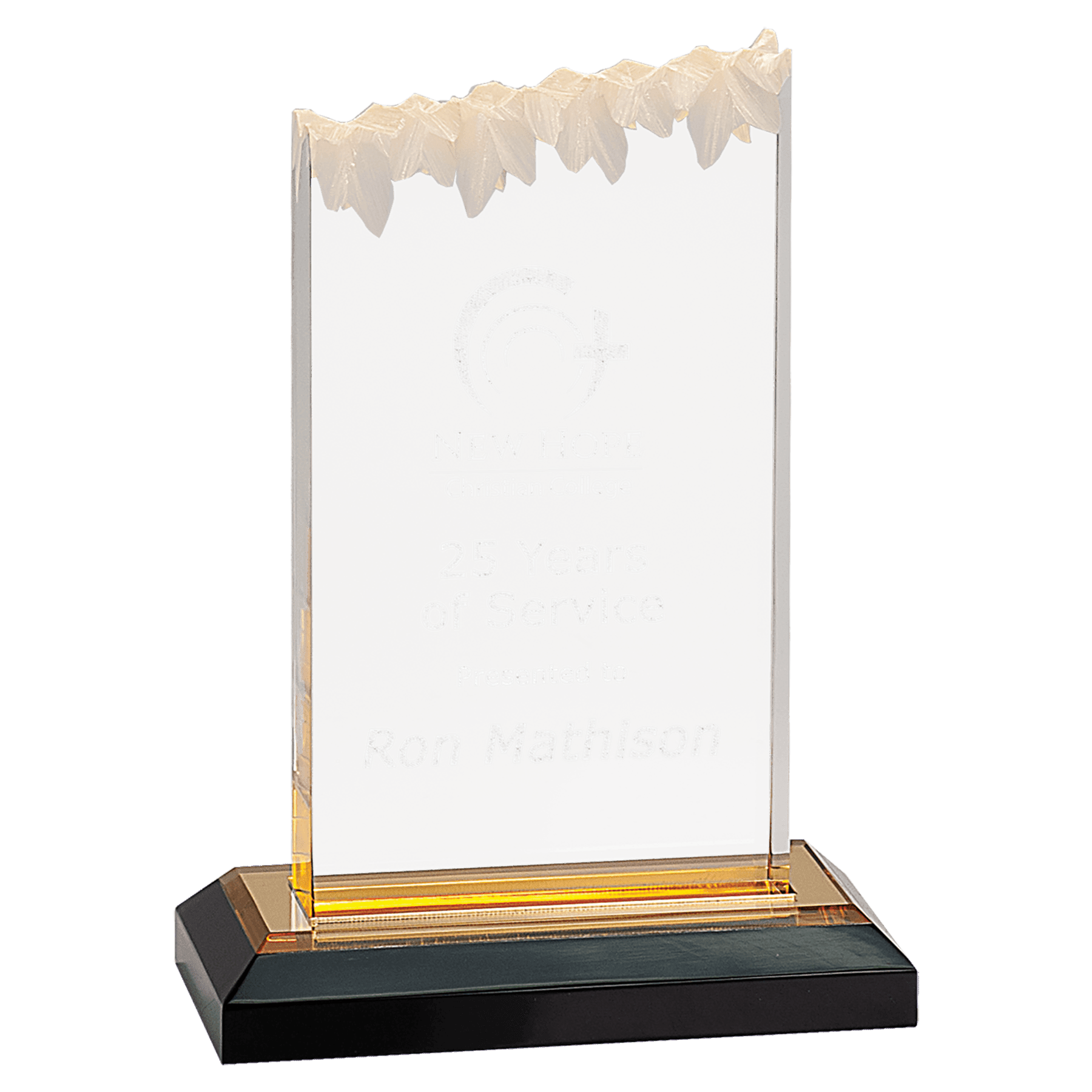 7" Gold Frosted Impress Acrylic with Base