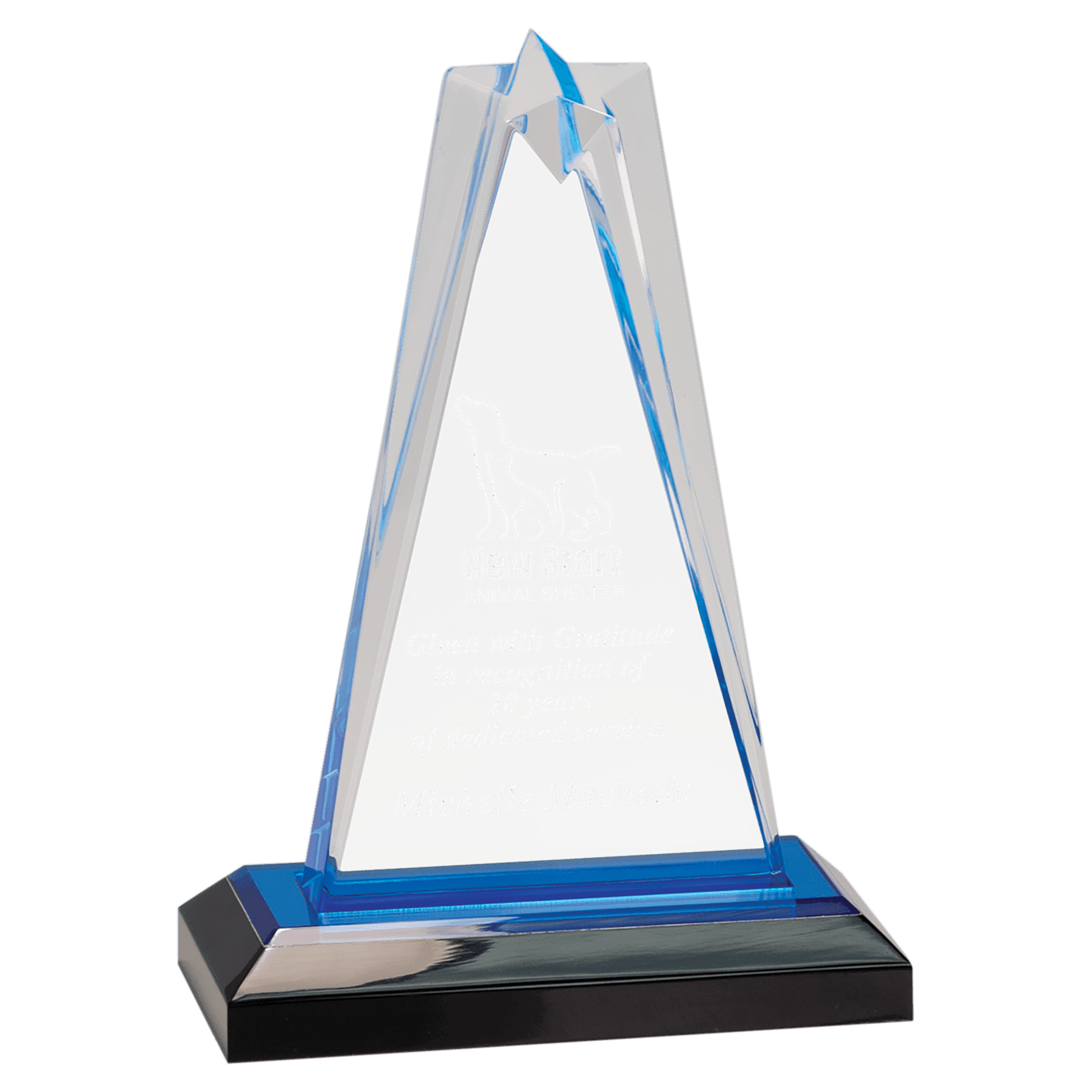 7" Blue Star Impress Acrylic with Base