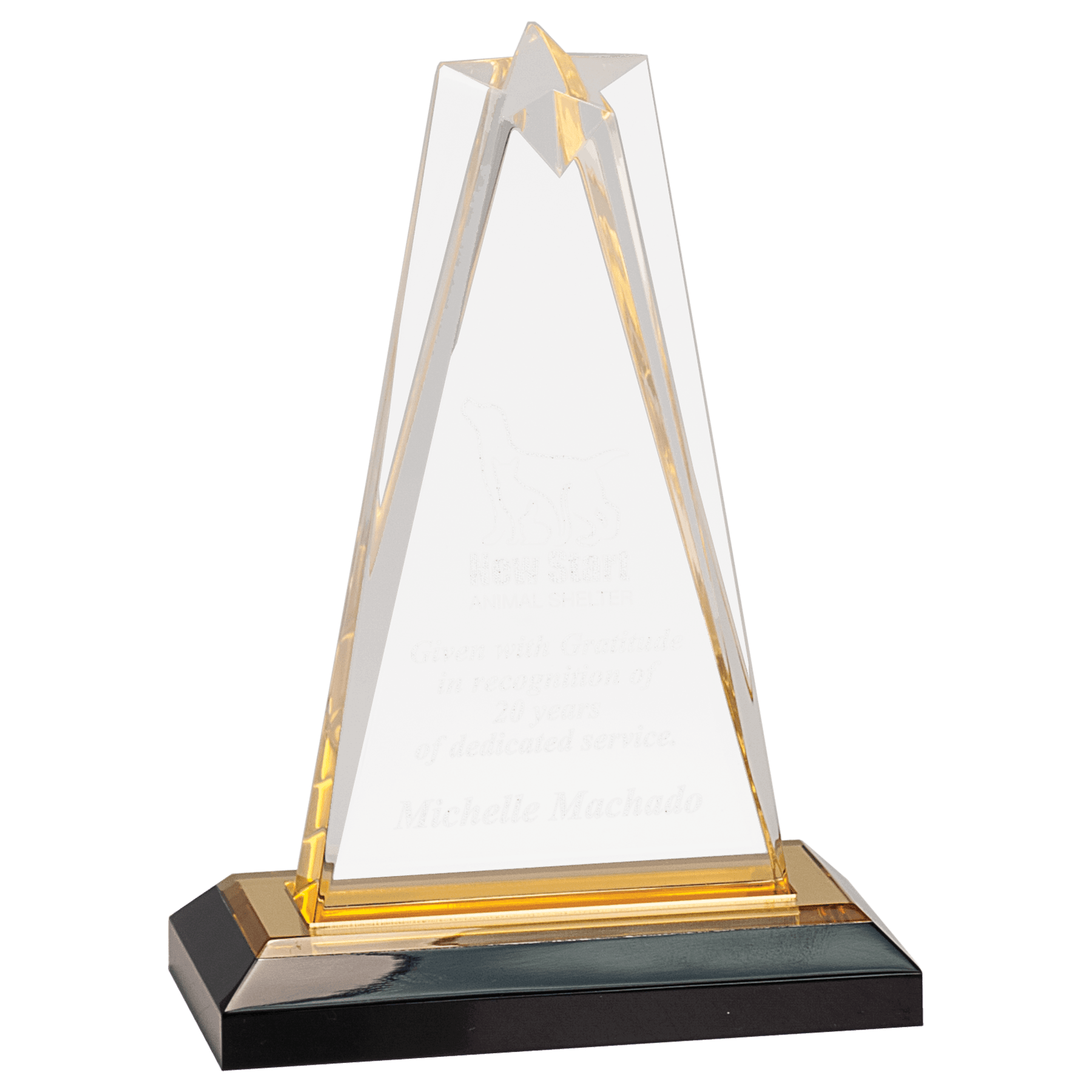 7" Gold Star Impress Acrylic with Base