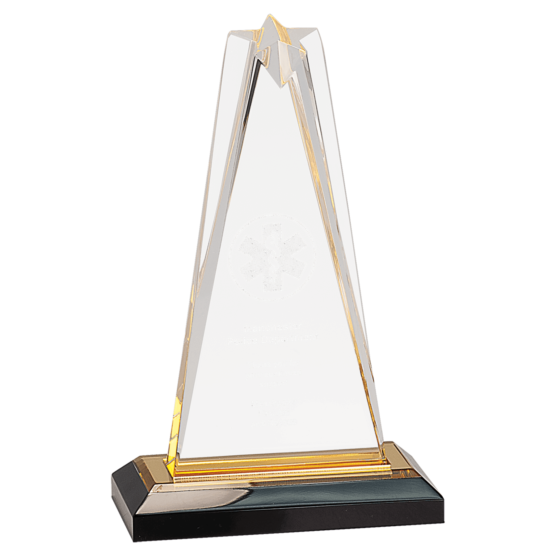 8" Gold Star Impress Acrylic with Base