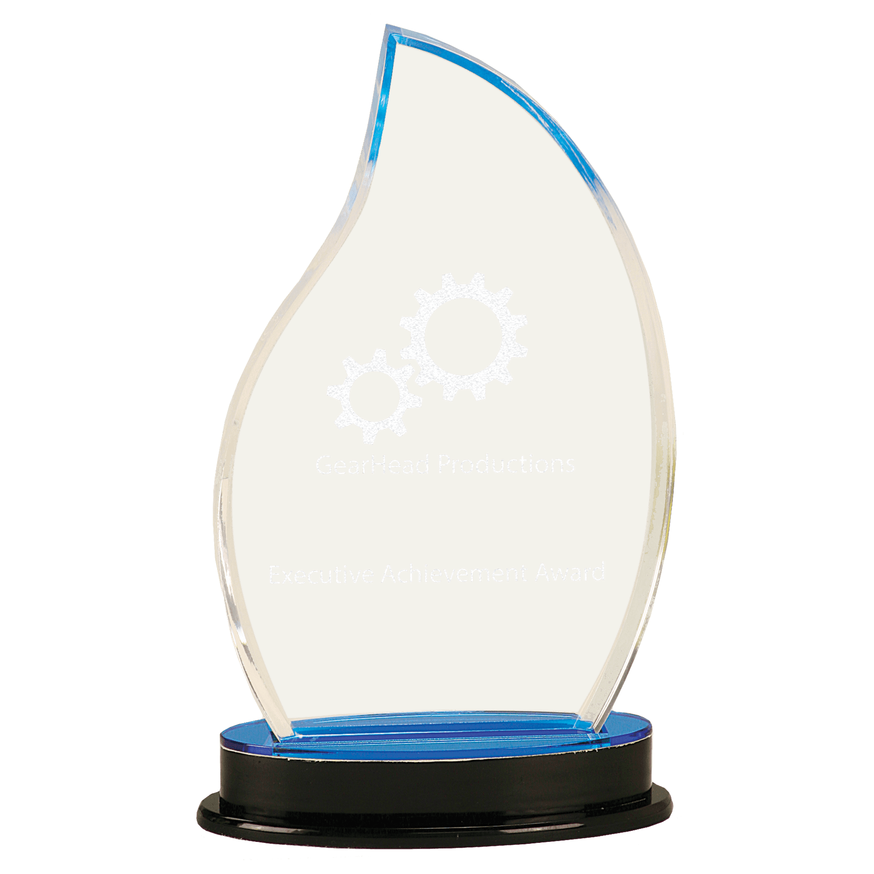 9 1/4" Blue Flame Impress Acrylic with Base