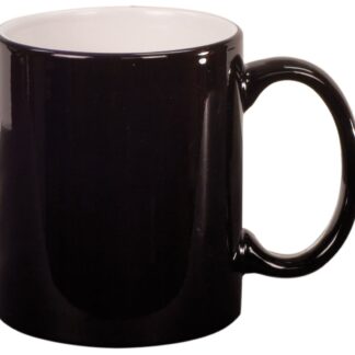 11 oz. Black Round Ceramic Mug