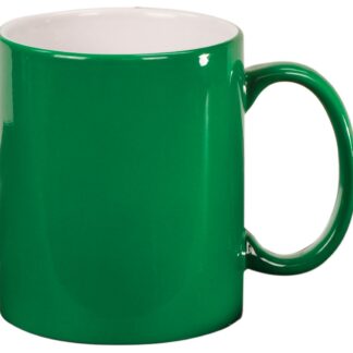 11 oz. Green Round Ceramic Mug