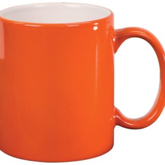 11 oz. Orange Round Ceramic Mug