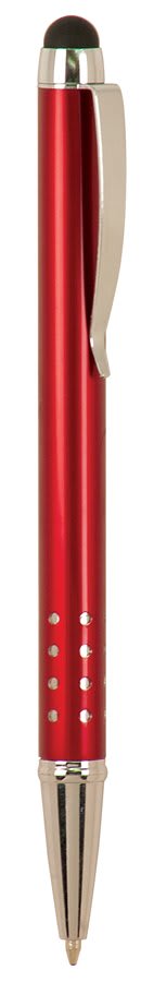 Gloss Burgundy Ballpoint Pen with Stylus & Silver Trim