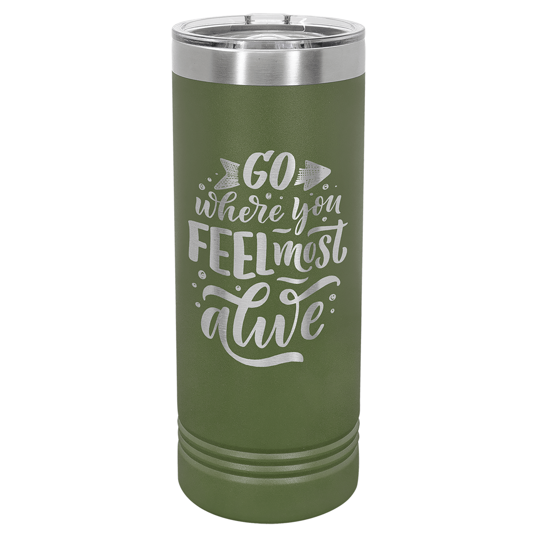 Olive Green 22 oz. Polar Camel Skinny Tumbler with Slider Lid