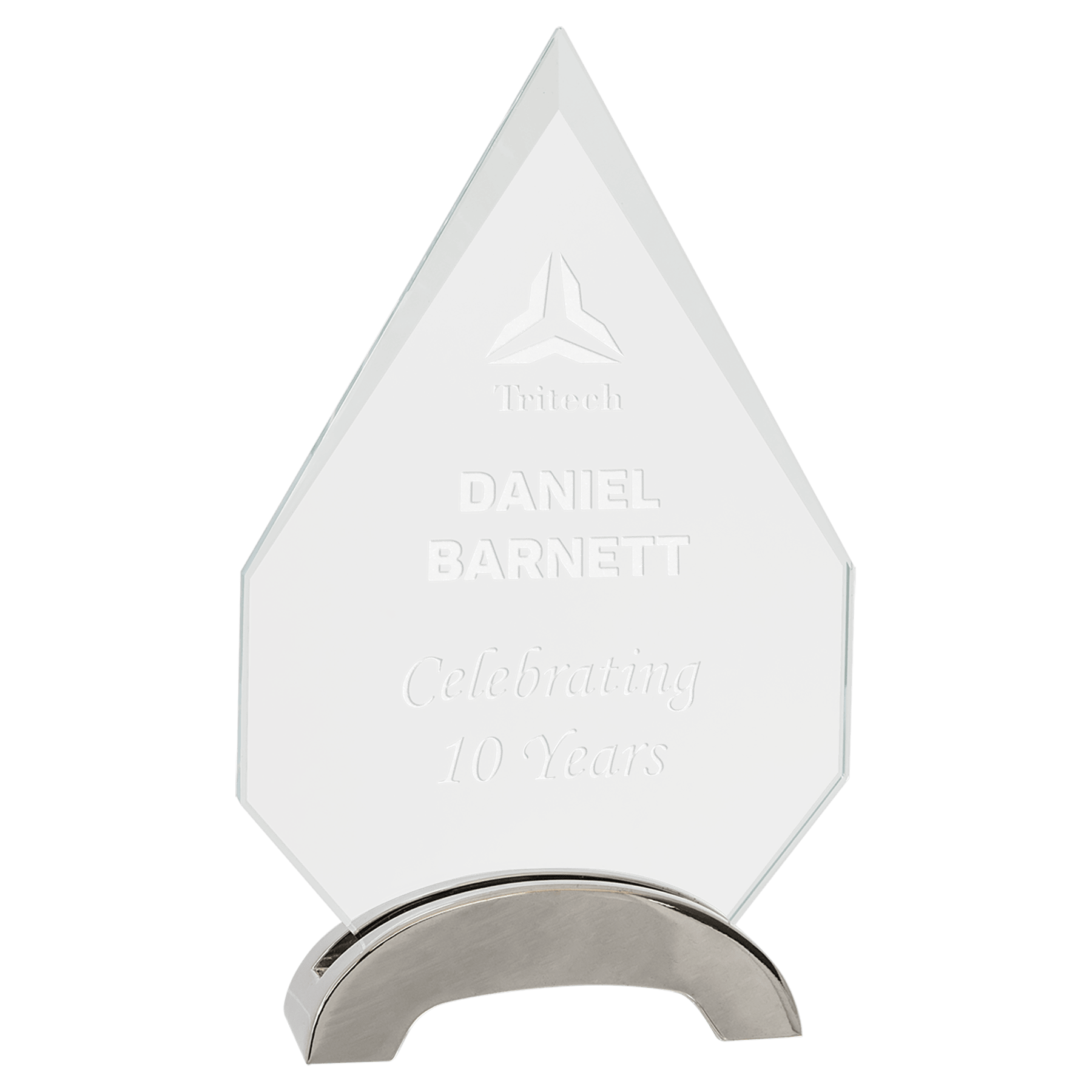 Diamond Platinum Glass with Arch Metal Base