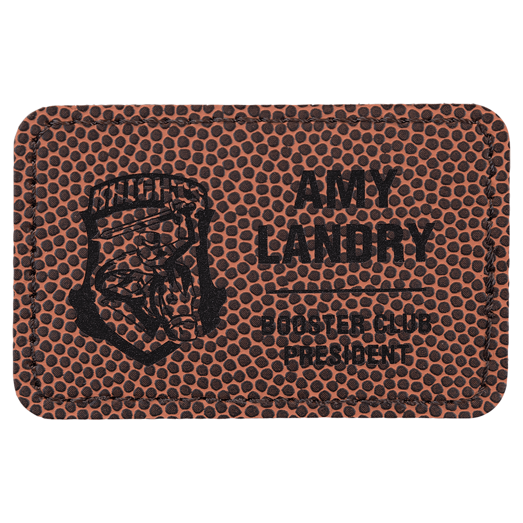 Football Rectangle Laserable Leatherette Patch with Adhesive