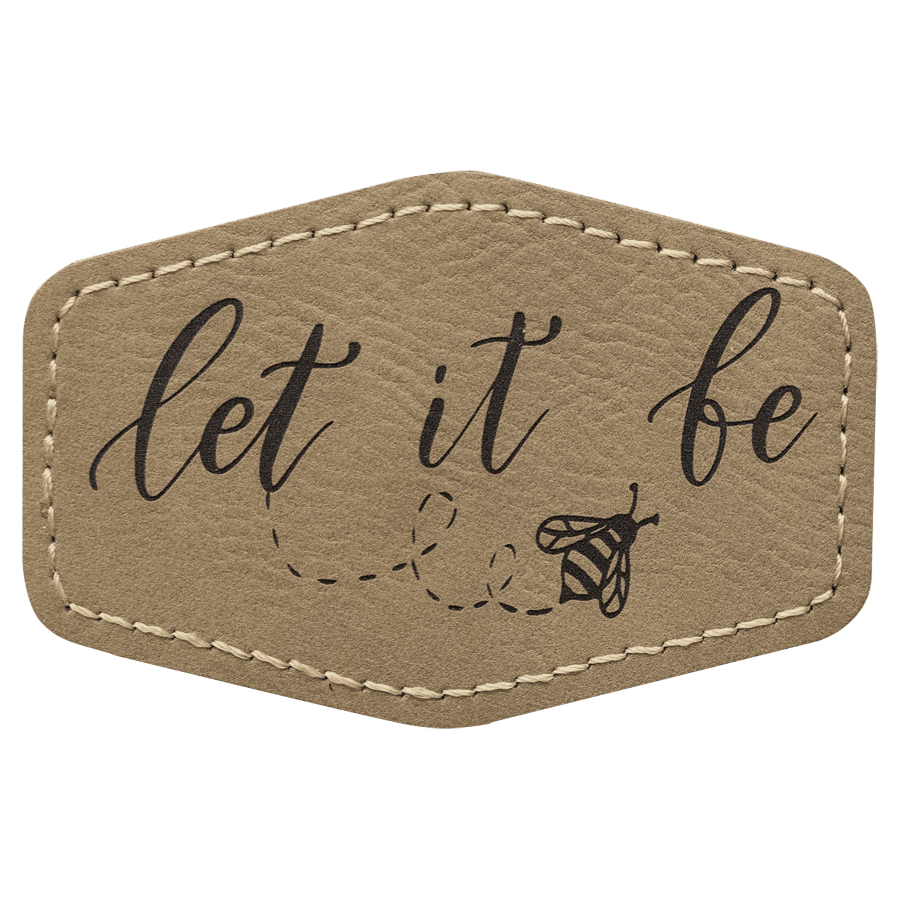 Light Brown Leatherette Hex Patch