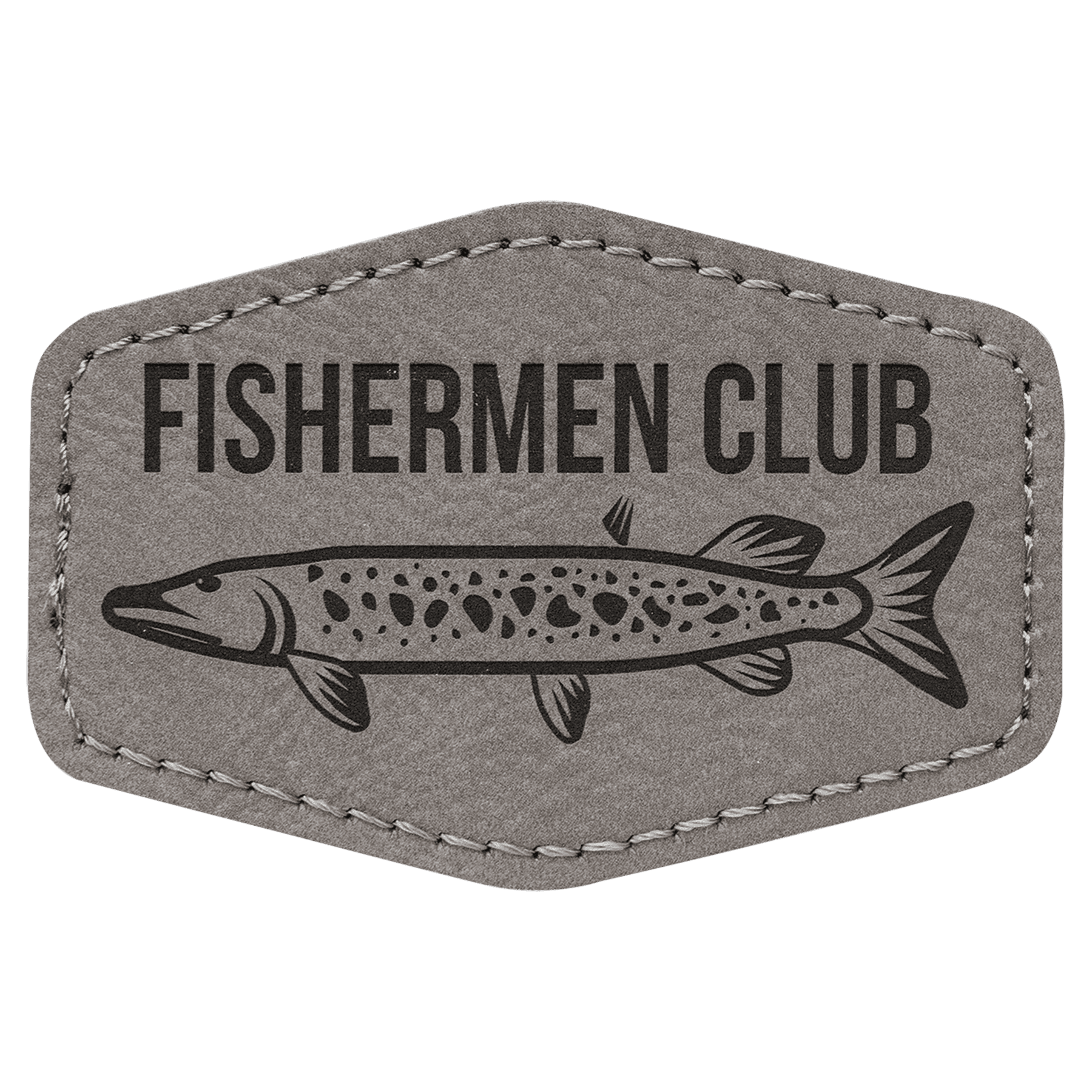 Gray Leatherette Hex Patch